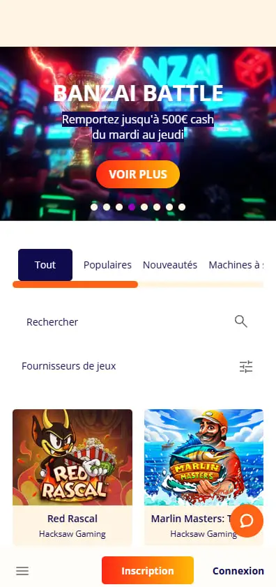 Banzai Casino : les meilleurs jeux de casino en ligne sans conditions de mise